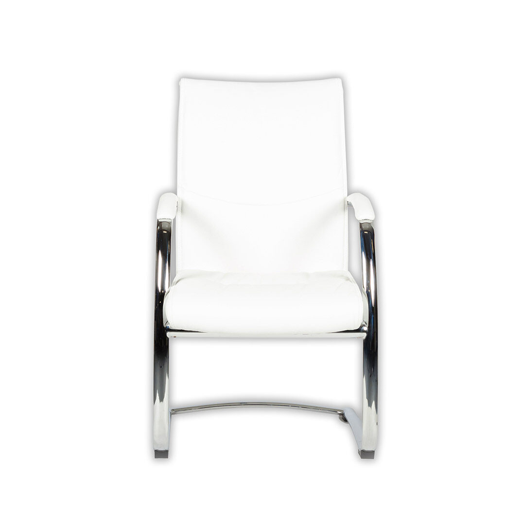 Fauteuil visiteur cuir 350 coloris blanc