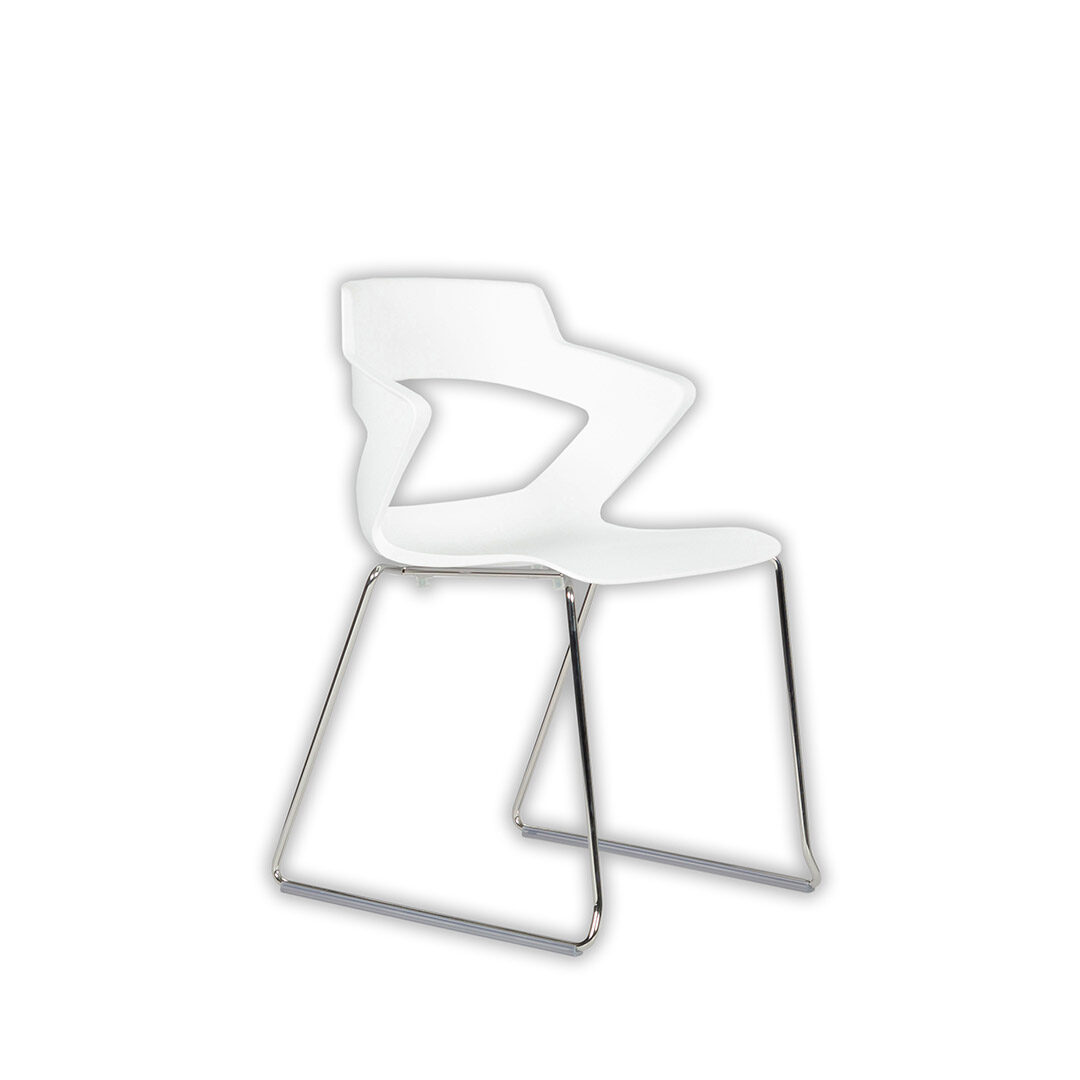 Chaise visiteur LEYA pieds luge coloris blanc