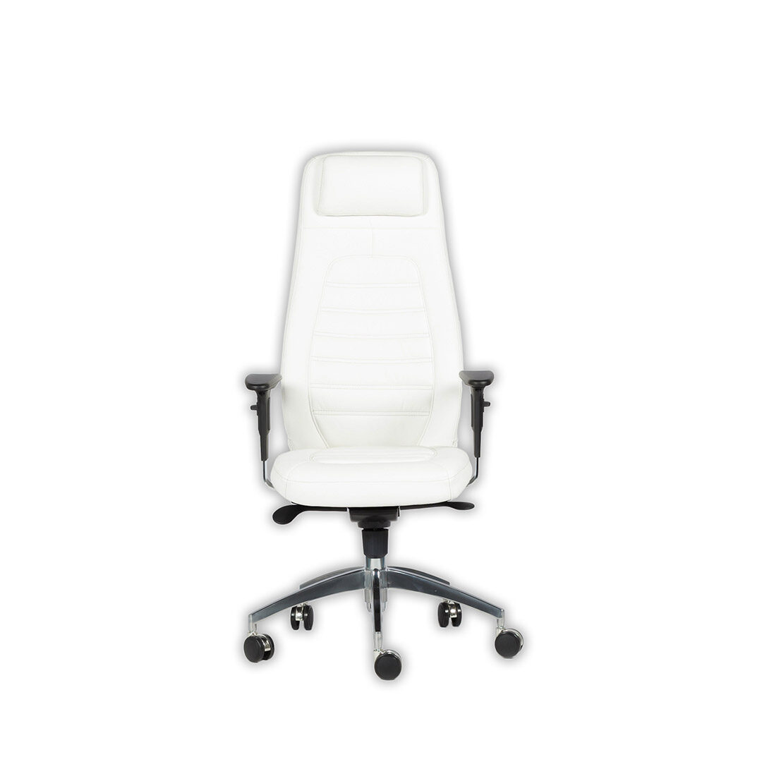 Fauteuil de direction cuir blanc NAVARA