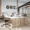 Retro Bureau Individuel Pieds Melamine