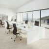 Bureau individuel ZETA avec voile de fond blanc