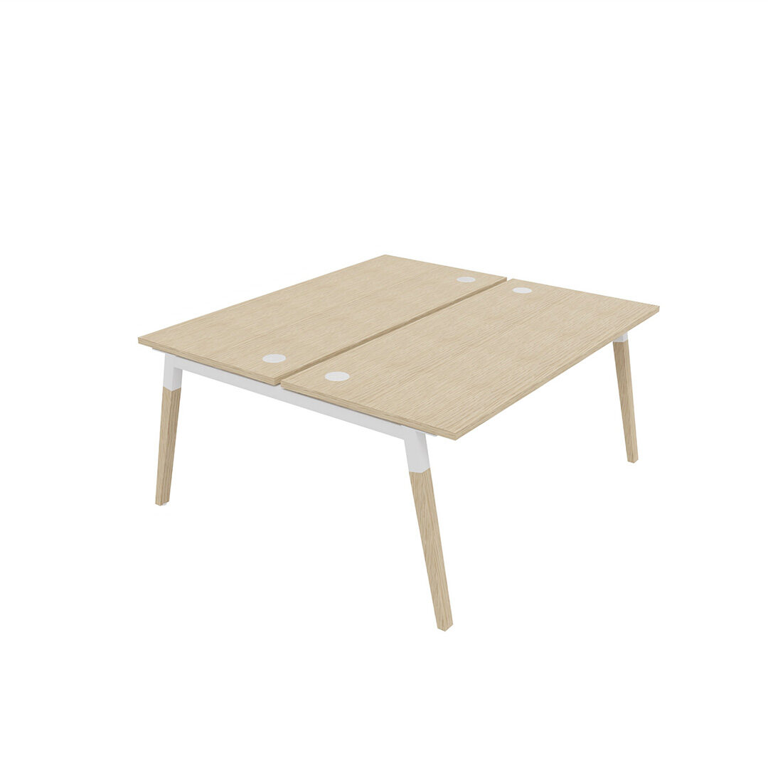 Bureau Bench Erika pieds trapèzes bois finition plateau chêne fil
