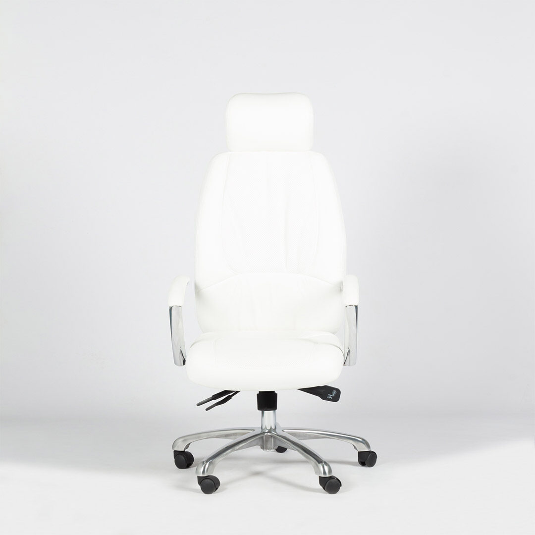 Fauteuil de direction cuir NAVARA blanc