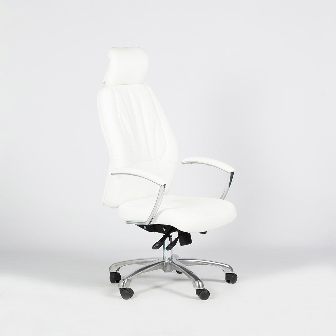 Fauteuil de direction cuir NAVARA blanc