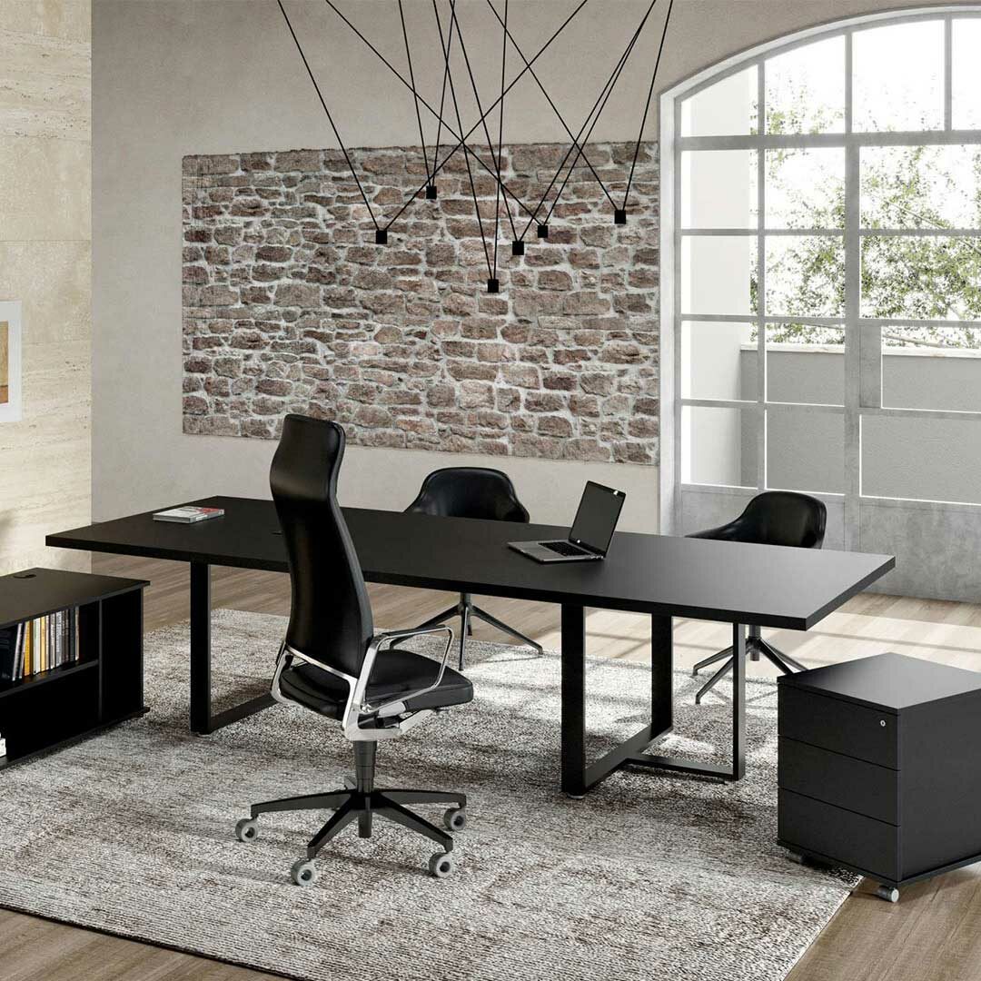 Bureau professionnel design contemporain, retour et caisson FIVE - Mobilier  de bureau professionnel