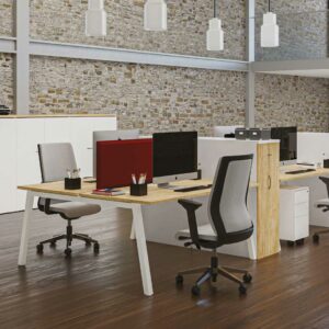 Bureau bench Paris finition chêne nebraska pieds blancs