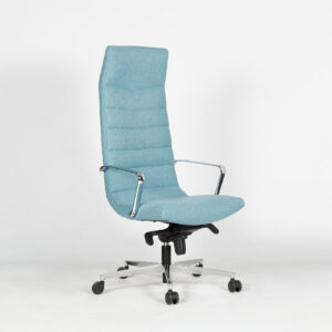 Fauteuil de direction haut de gamme Shiny en laine bleu clair