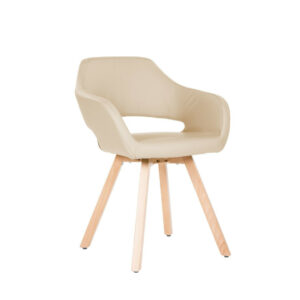 Fauteuil visiteur Belen cuir beige