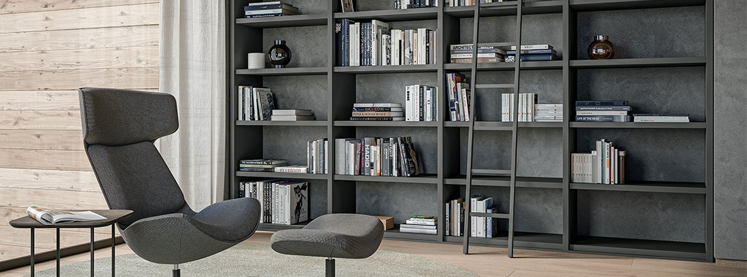 Meuble de rangement design luxe Vienne noir et chêne nebraska