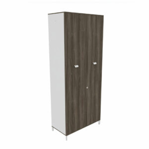 Armoire de bureau portes battantes 4 étagères H191cm chene cendree ALFA