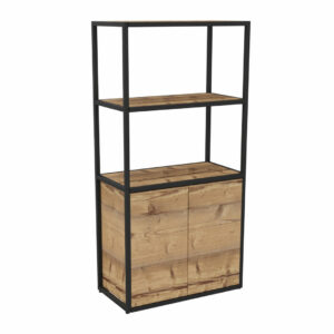 bibliothèque bureau 2 portes Ohio bois timber