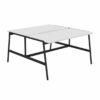 Bureau Bench Ohio blanc avec pieds trapèze noirs