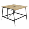 Table haute carrée Ohio Chêne Nebraska avec bloc électrique