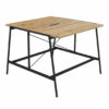 Table haute carrée Ohio Timber avec bloc électrique
