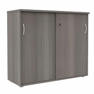 Armoire de bureau portes coulissantes 104 x 120 cm QUIETUDE finition cèdre