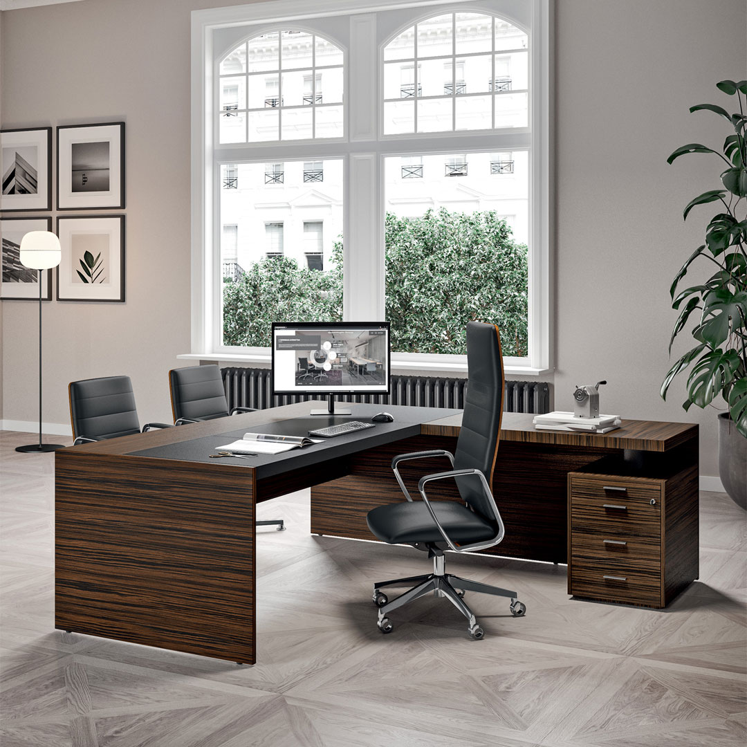 Bureau de direction design haut de gamme avec retour de bureau