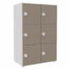 Casier de rangement de bureau 6 cases blanc et argile SIMPLY