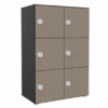 Casier de rangement de bureau 6 cases noir et argile SIMPLY