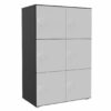 Casier de rangement de bureau 6 cases noir et blanc SIMPLY
