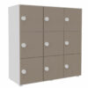 Casier de rangement de bureau 9 cases blanc et argile SIMPLY