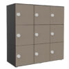 Casier de rangement de bureau 9 cases noir et argile SIMPLY