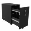 Caisson mobile slim COMFORT tiroir ouvert noir