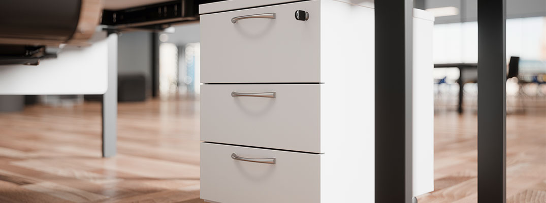 Caisson mobile slim avec porte OPENBOX blanc
