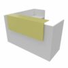 Banque d'accueil angle YUKAN blanc top métal jaune