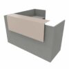 Banque d'accueil angle YUKAN gris top métal rose poudre