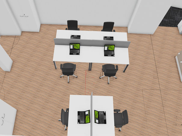 bureau collaboratif plan 3d