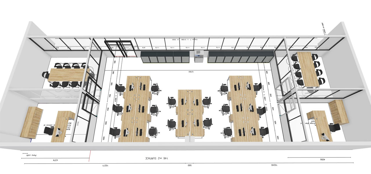 plan 3d agencement espace