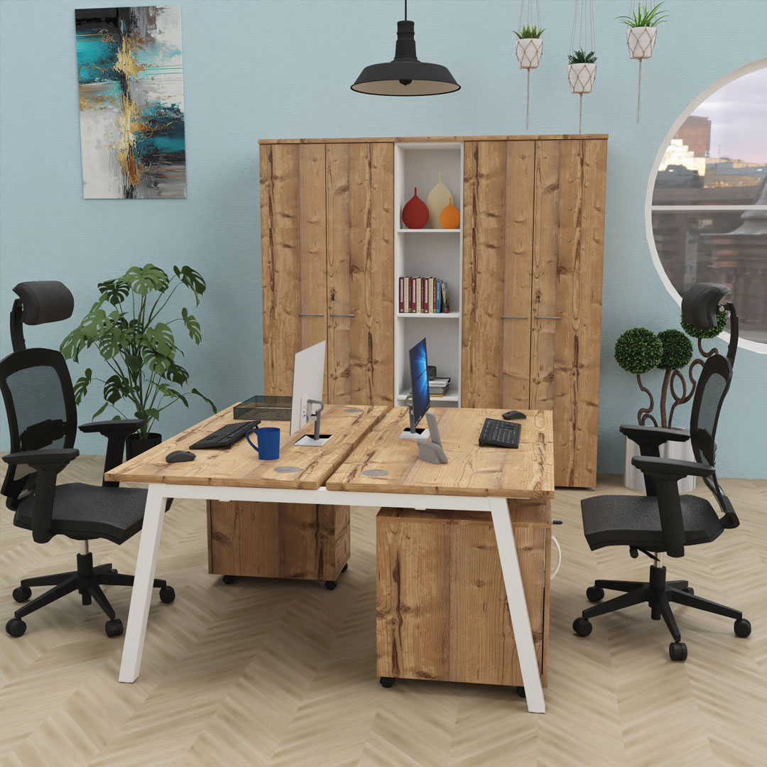 Bureau individuel avec piètement métal - 120x70 - 140x70 - 160x70