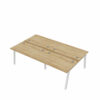 Bureau Bench 4 personnes Paris pieds trapèze piétement blanc plateau finition Nebraska