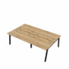 Bureau Bench 4 personnes Paris pieds trapèze piétement noir plateau finition Timber
