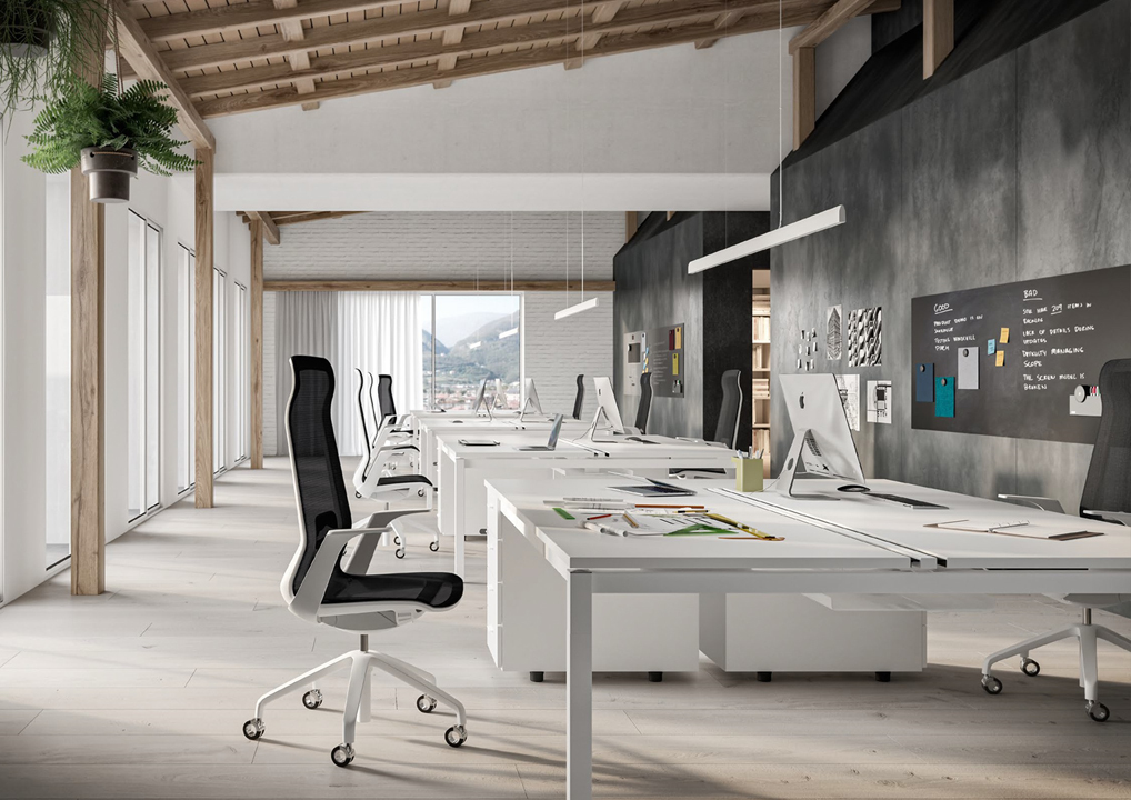 decoration industriel bureau bench