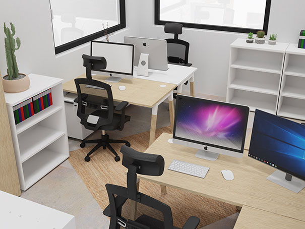amenagement bureau plan 3d