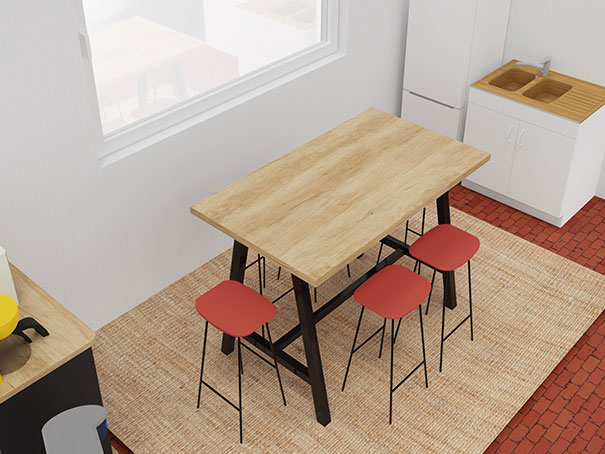 agencement cuisine plan 3d
