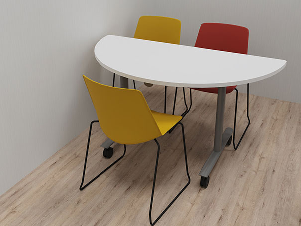 table demi cercle plan 3d