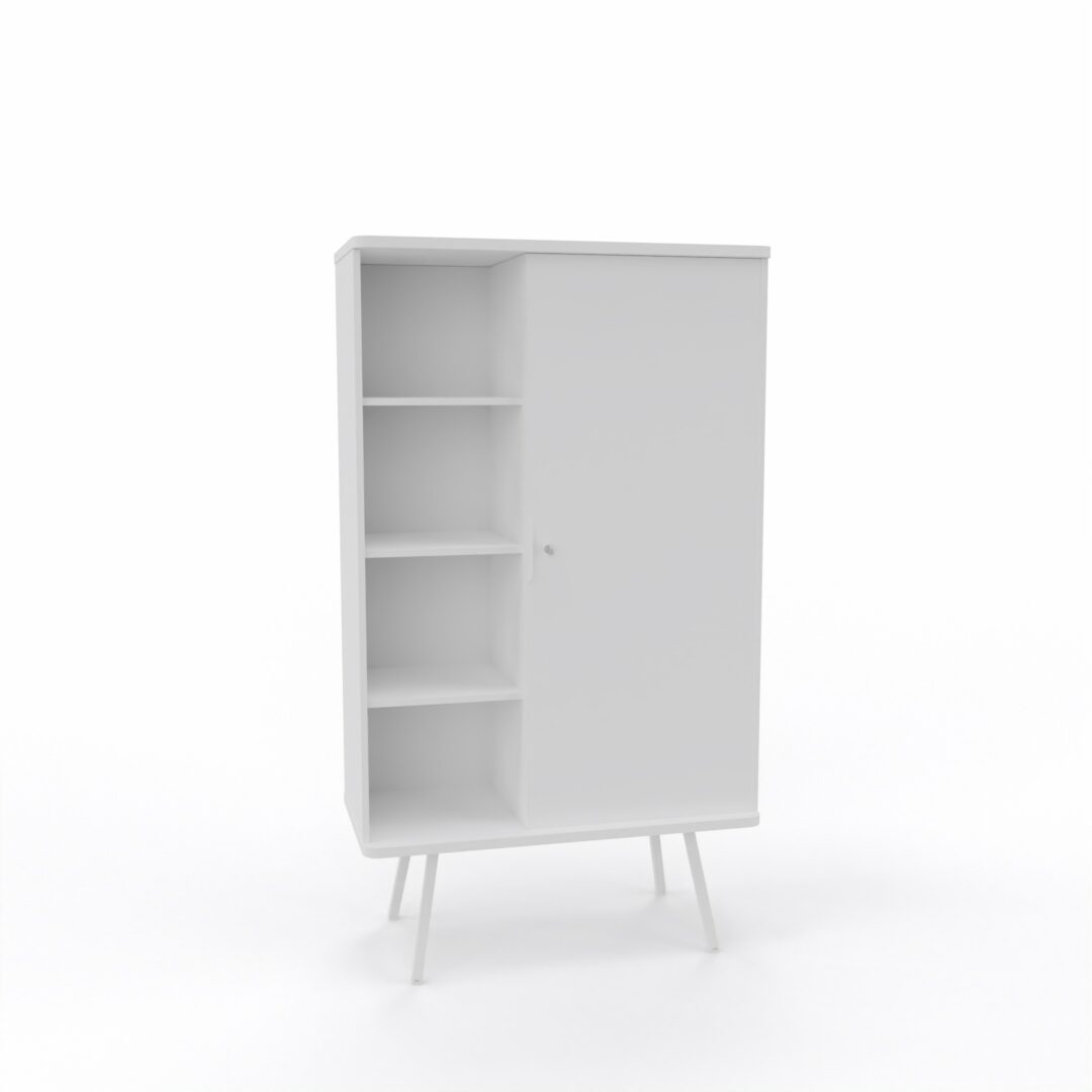 Armoire haute OHIO - Blanc - Blanc
