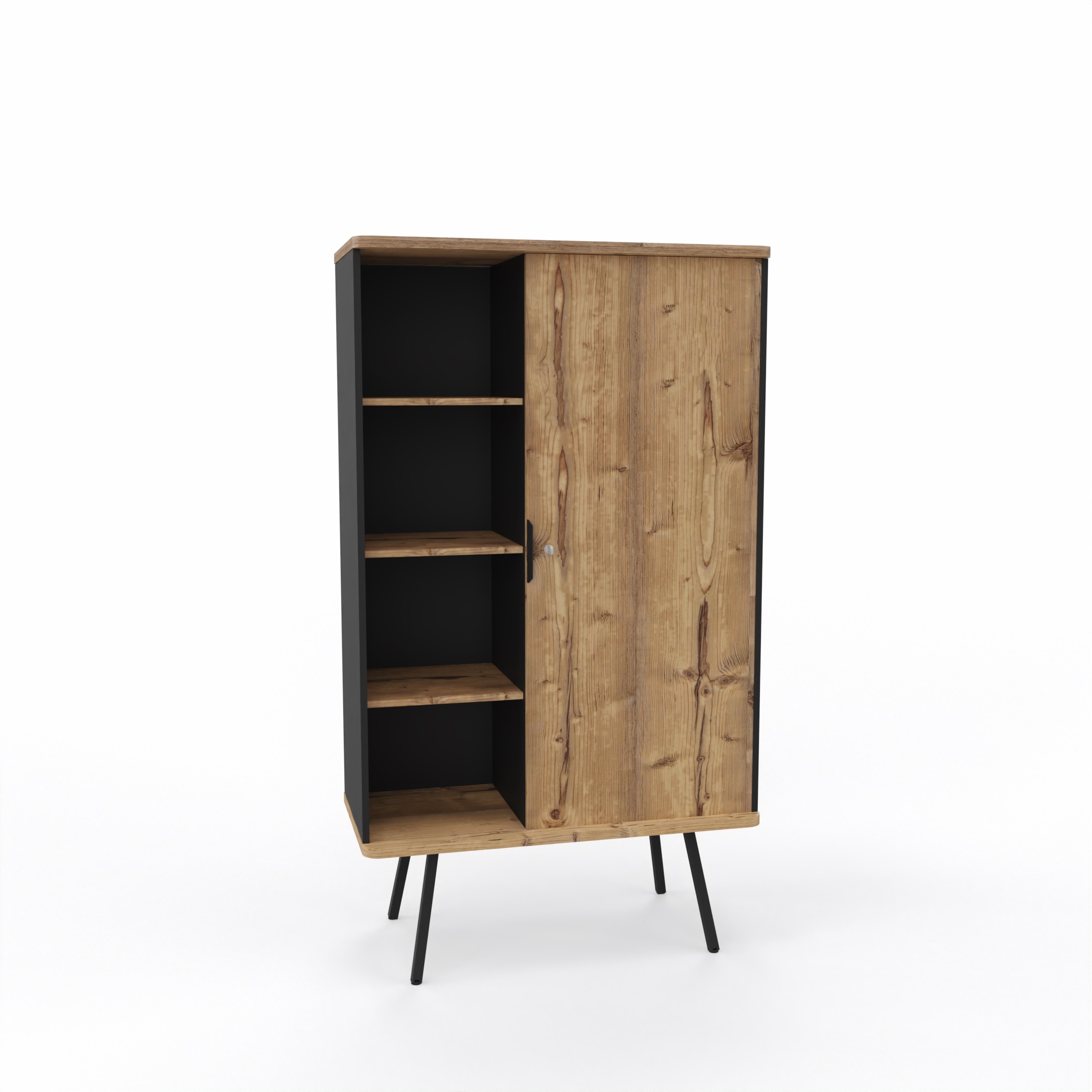 Armoire haute OHIO - Timber - Noir