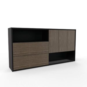 Rangement-avec-portes-et-tiroirs-CARINO-(compositon-monolithes)-L245x47x127)-Peuplier-Clair