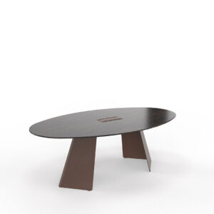 Table de réunion ovale effet marbre CLASSY