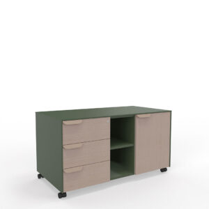Meuble de service sur roulettes avec ouverture centrale LINEA