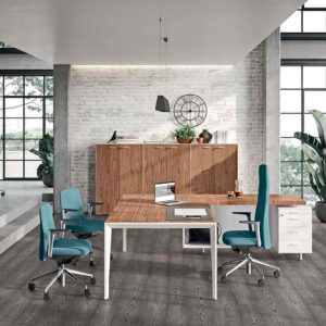 Bureau de direction Hambourg avec retour et conteneur avec caisson